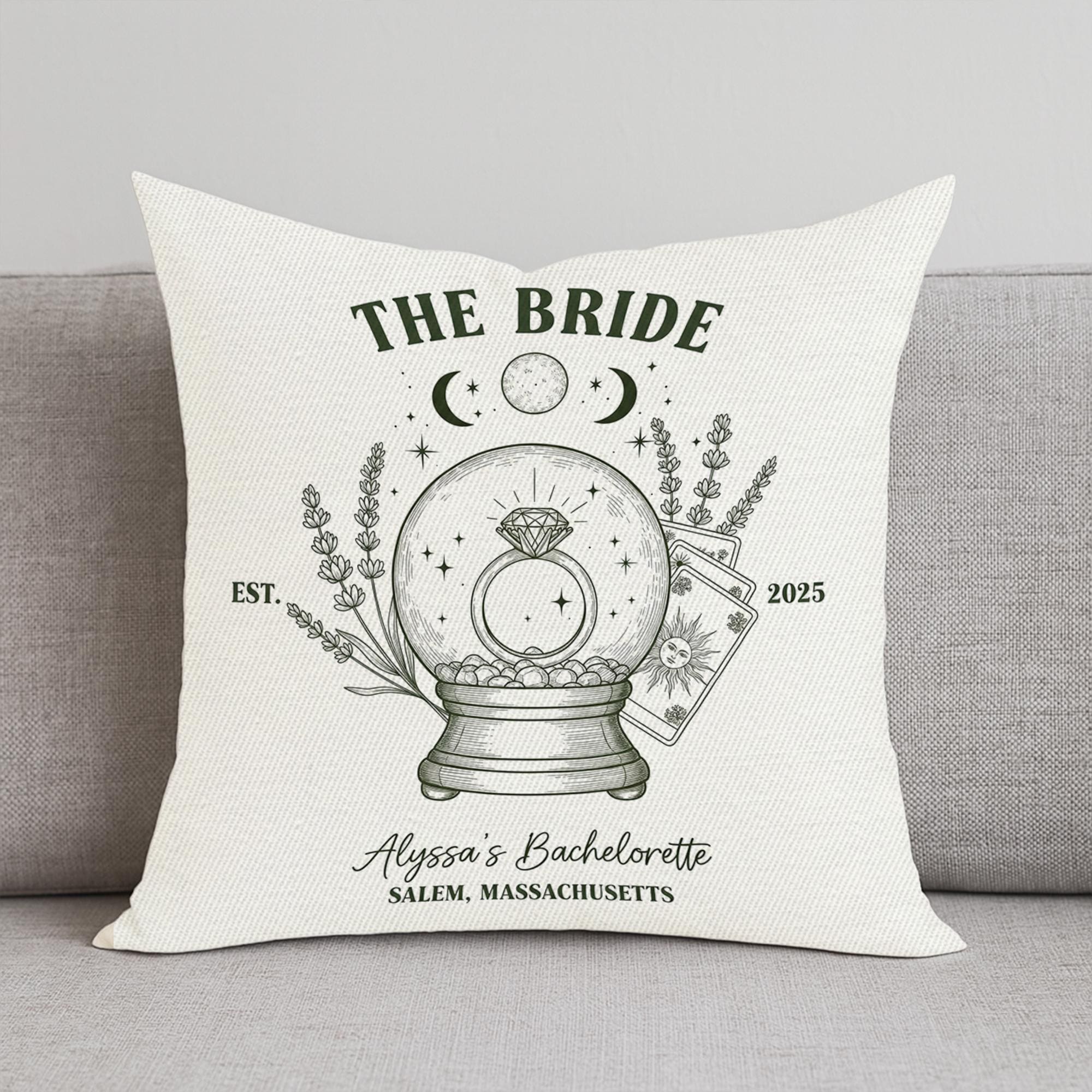 Custom Bride Pillow Cover: Personalized Bachelorette Party Decor