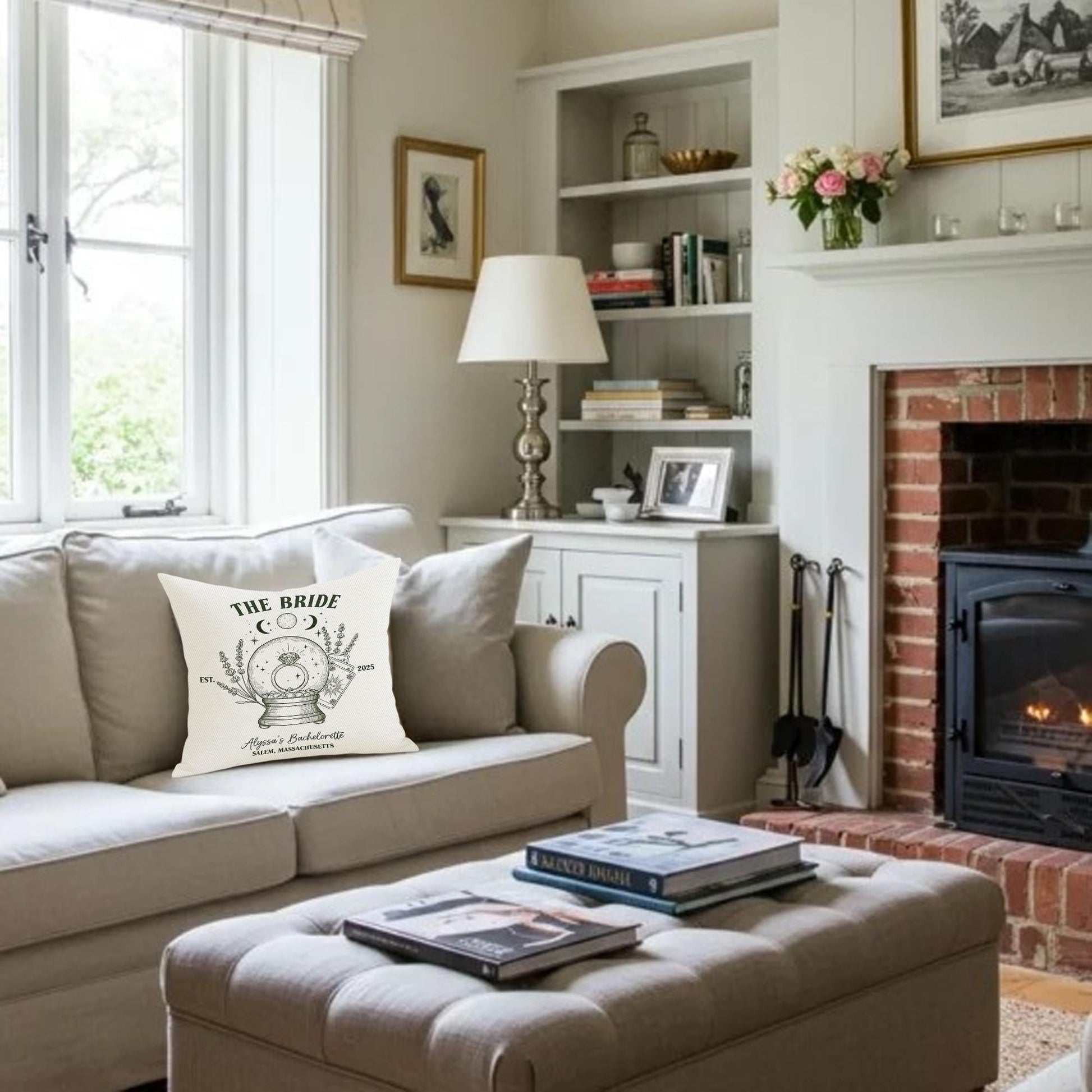 Custom Bride Pillow Cover: Personalized Bachelorette Party Decor