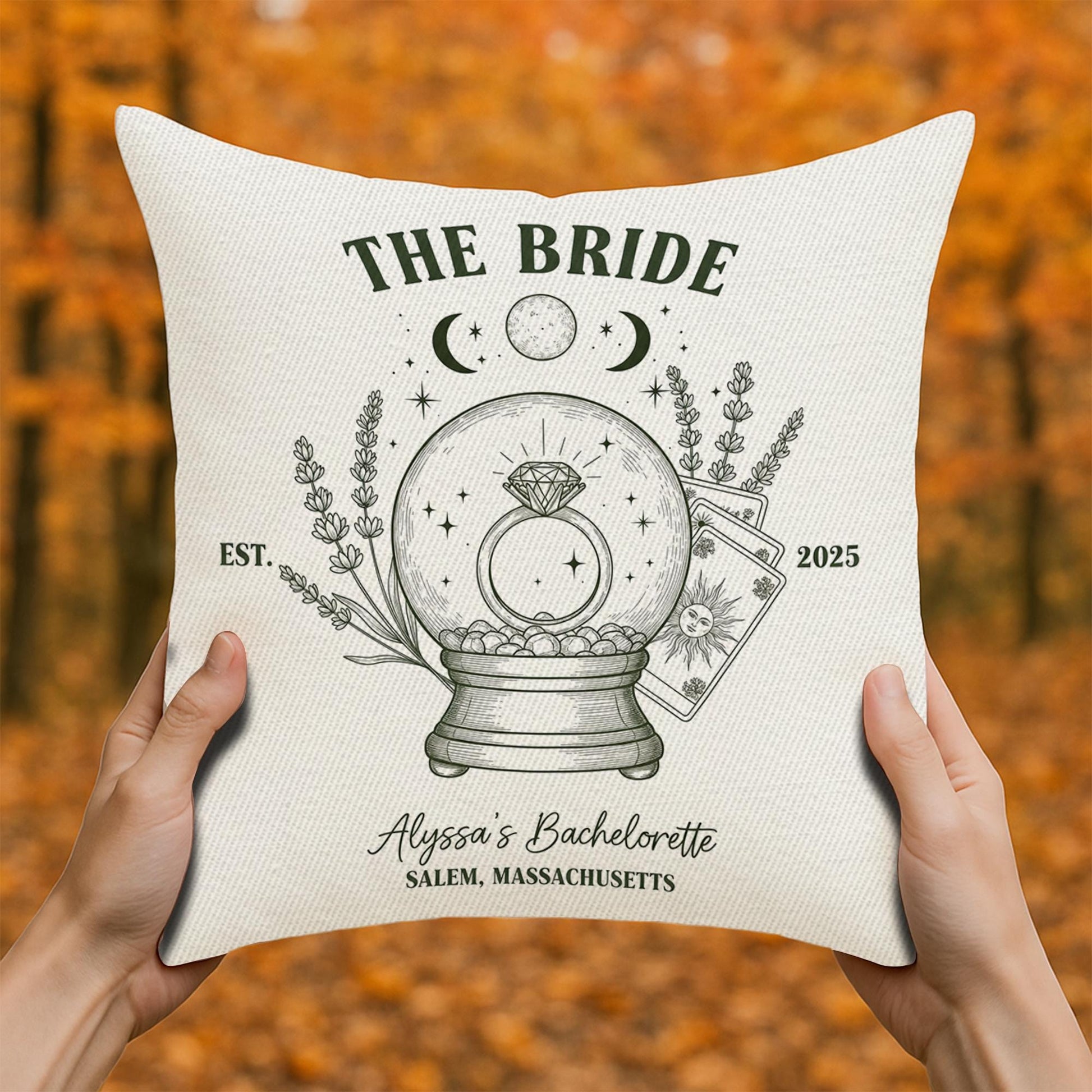 Custom Bride Pillow Cover: Personalized Bachelorette Party Decor