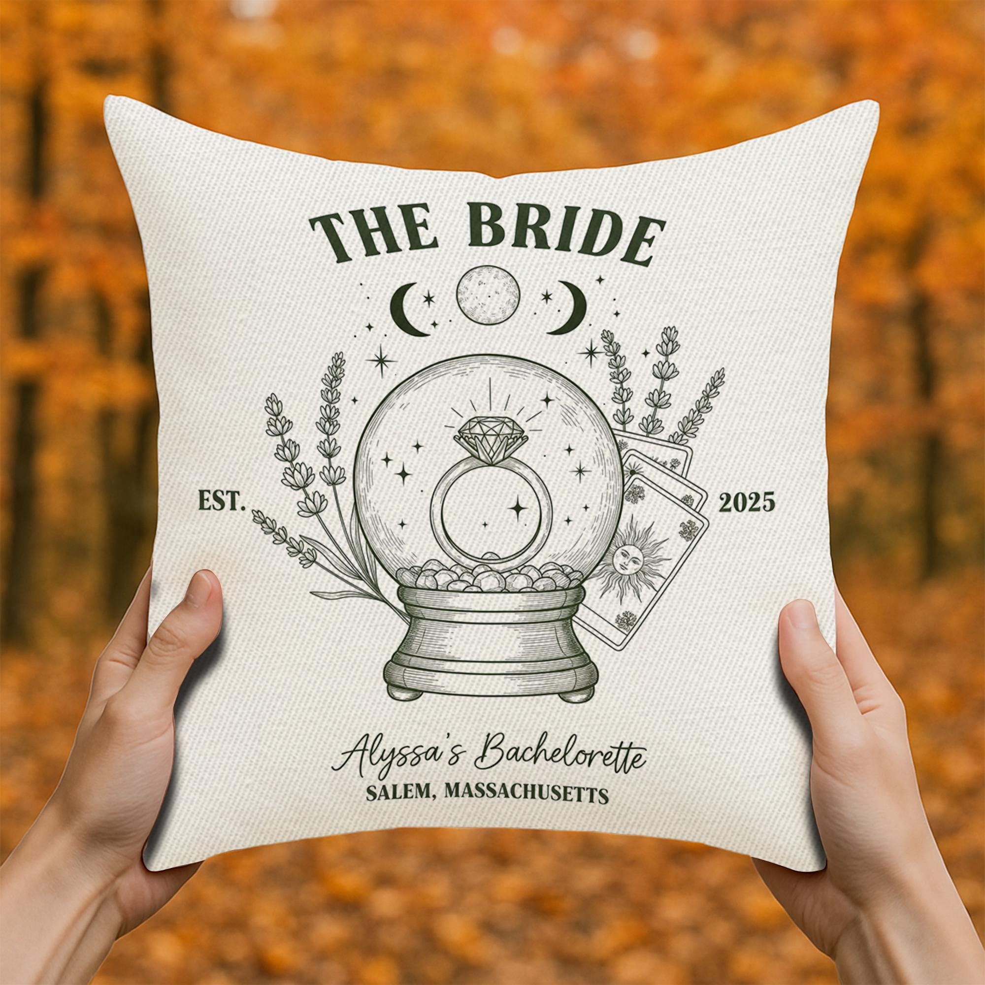 Custom Bride Pillow Cover: Personalized Bachelorette Party Decor
