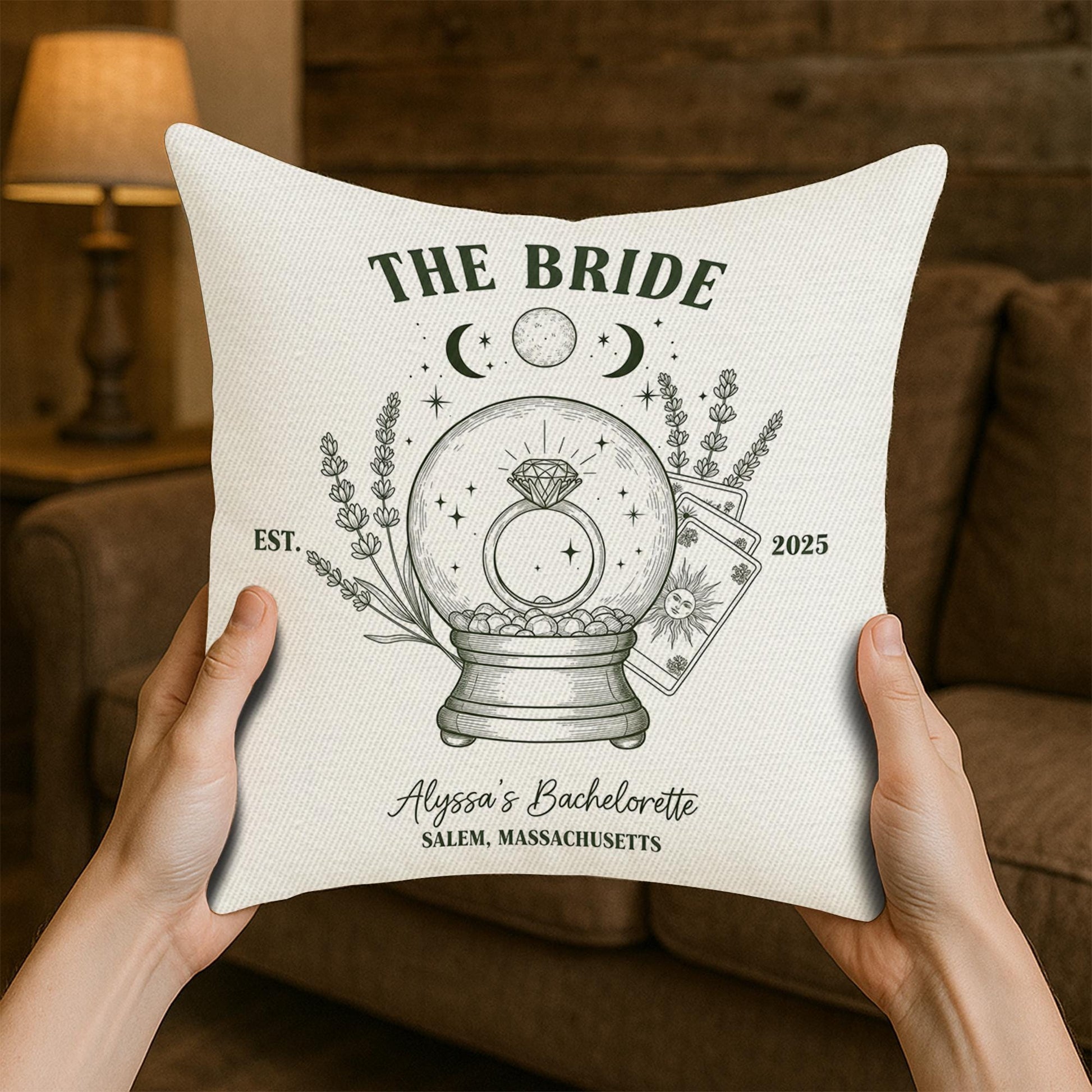Custom Bride Pillow Cover: Personalized Bachelorette Party Decor