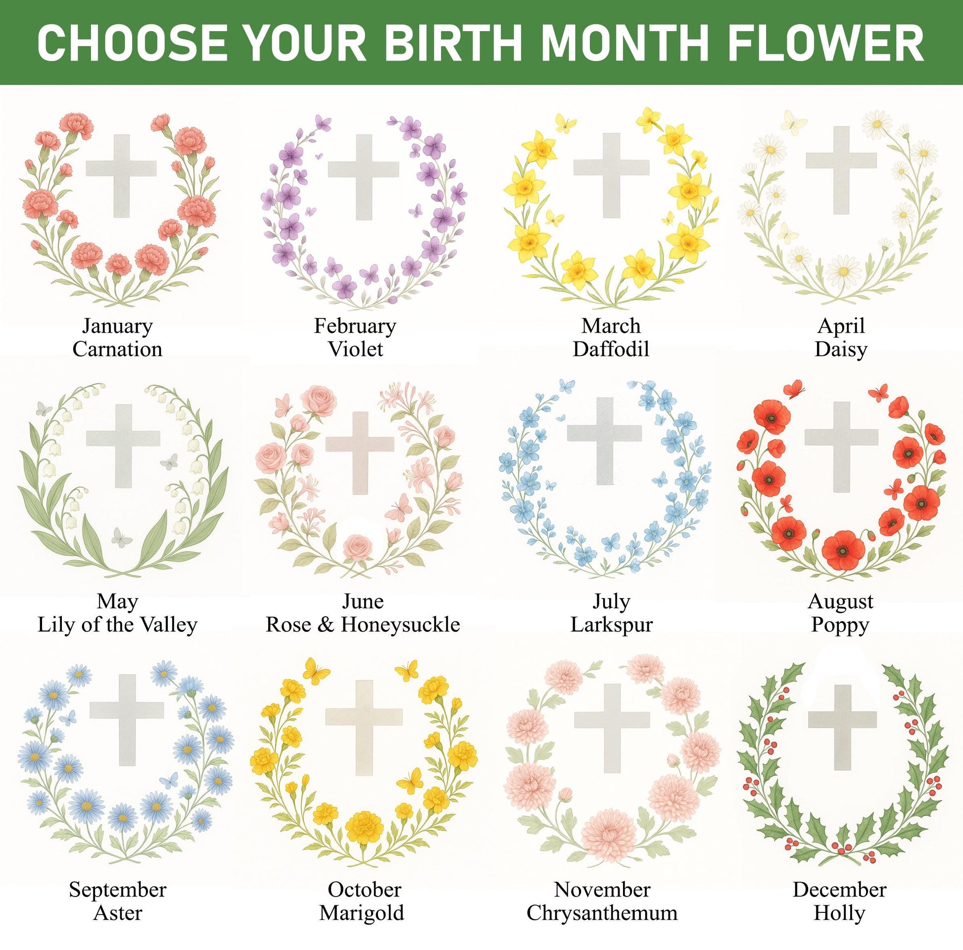 Personalized Baptism Birth Mothn Flower Ceramic Ornament: Baby Keepsake with Name and Date