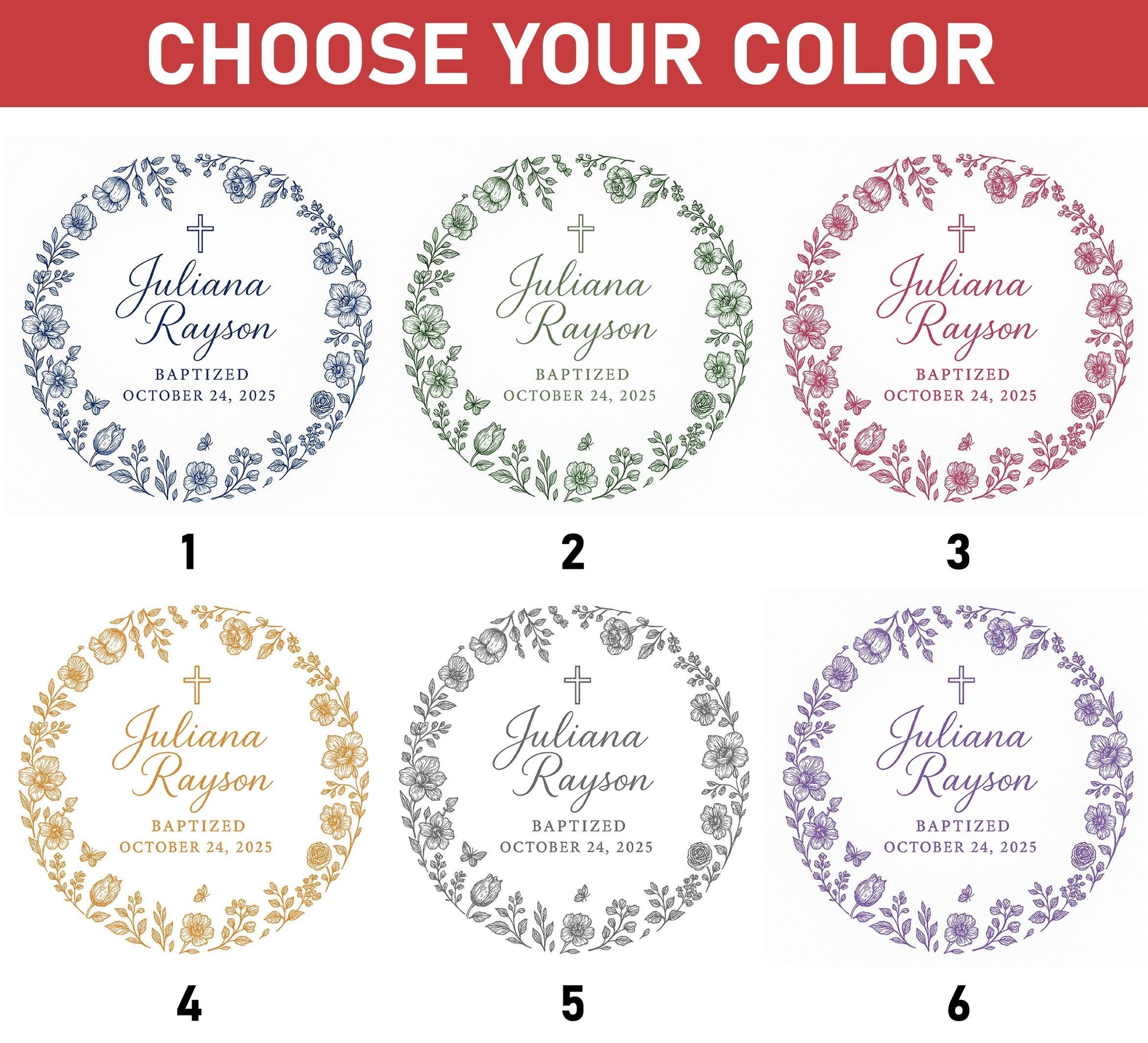 Personalized Baptism Ceramic Christening Ornament, New Baby Girl Keepsake Custom Name and Date