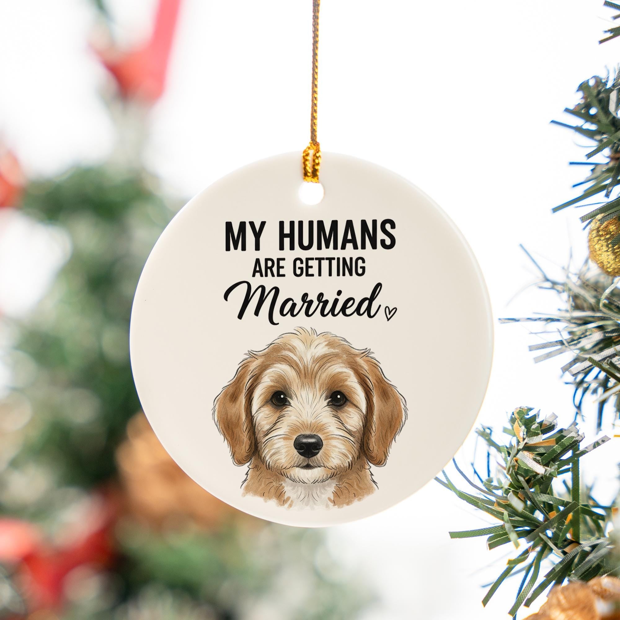 Custom Dog Ornament: Personalized Pet Portrait Wedding Announcement Christmas Decoration