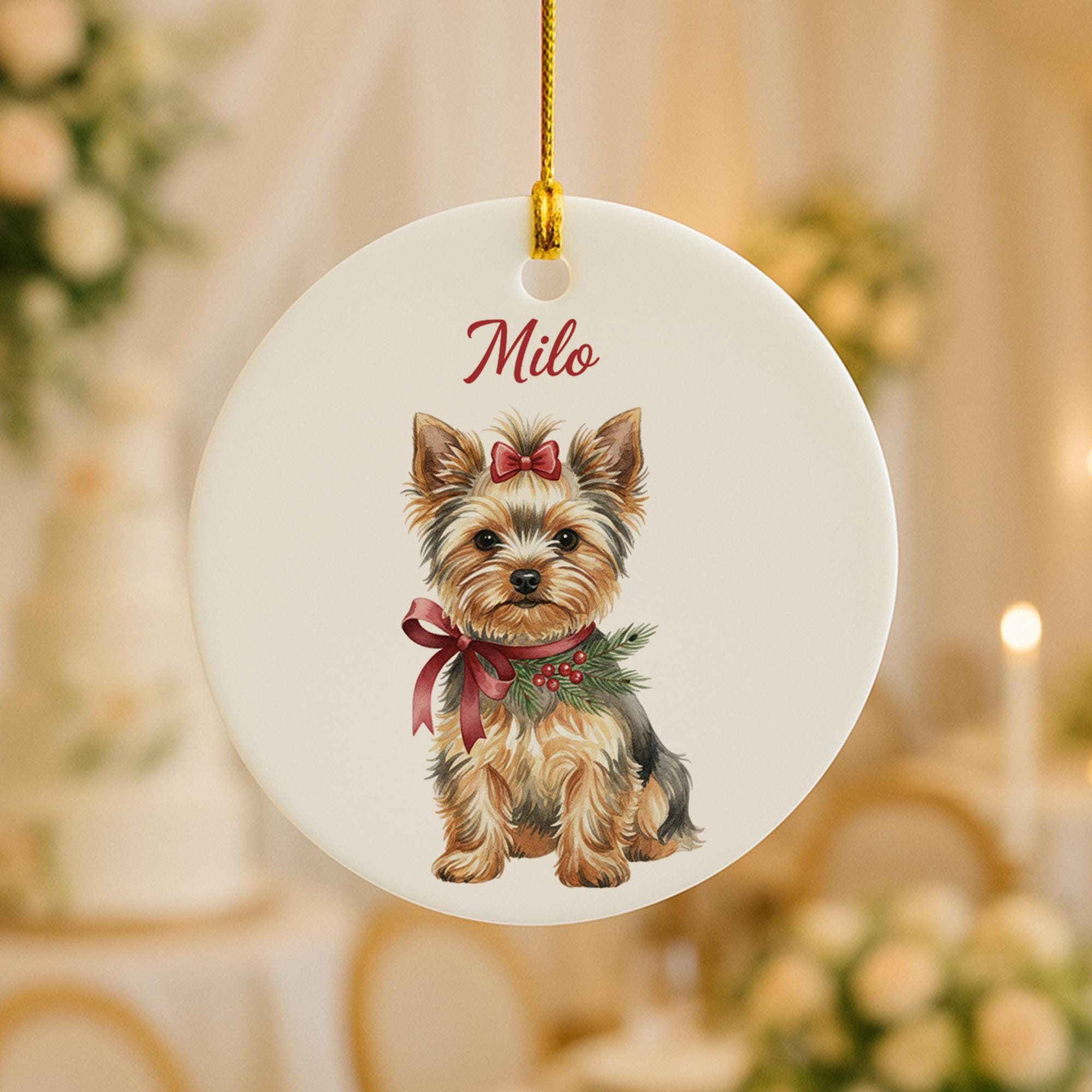 Custom Dog Ornament: Personalized Pet Name Christmas Tree Decoration, Choose Your Dog Breed