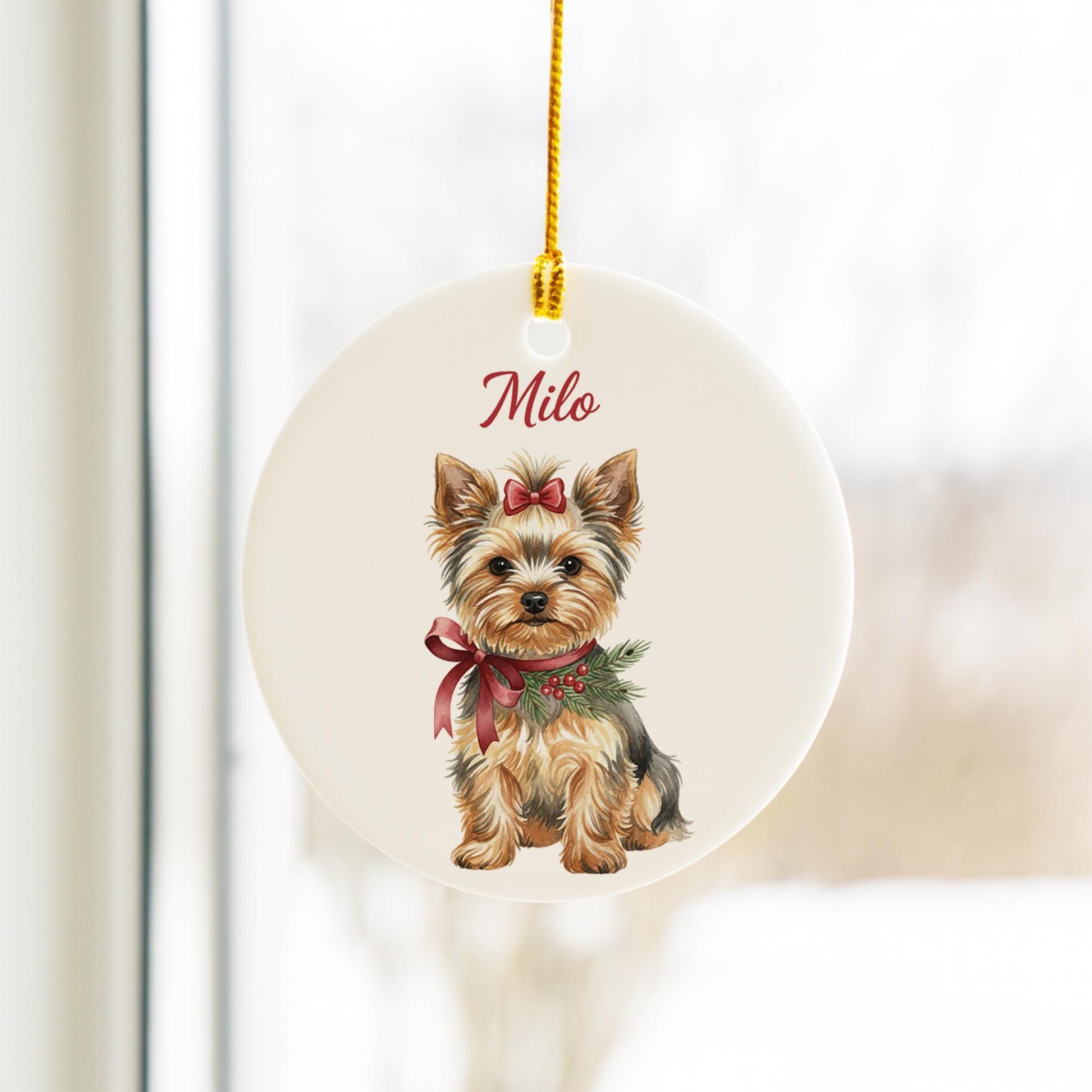 Custom Dog Ornament: Personalized Pet Name Christmas Tree Decoration, Choose Your Dog Breed