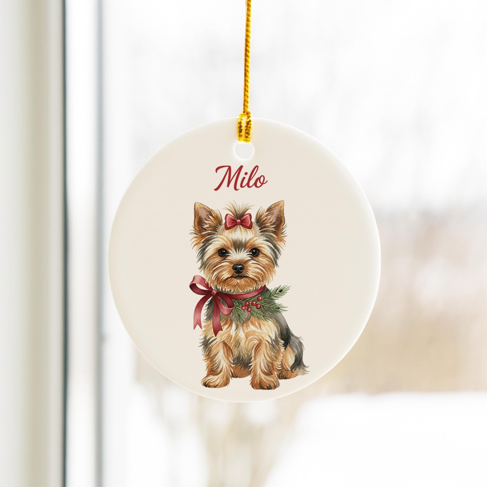 Custom Dog Ornament: Personalized Pet Name Christmas Tree Decoration, Choose Your Dog Breed