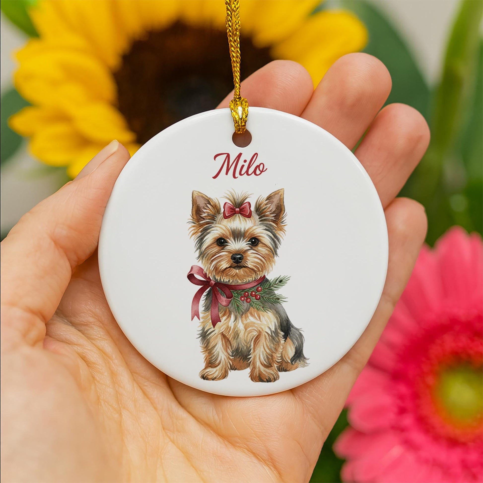 Custom Dog Ornament: Personalized Pet Name Christmas Tree Decoration, Choose Your Dog Breed