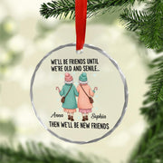 Personalized Glass Ornament – Friends Illustration Design, Christmas Tree Decoration