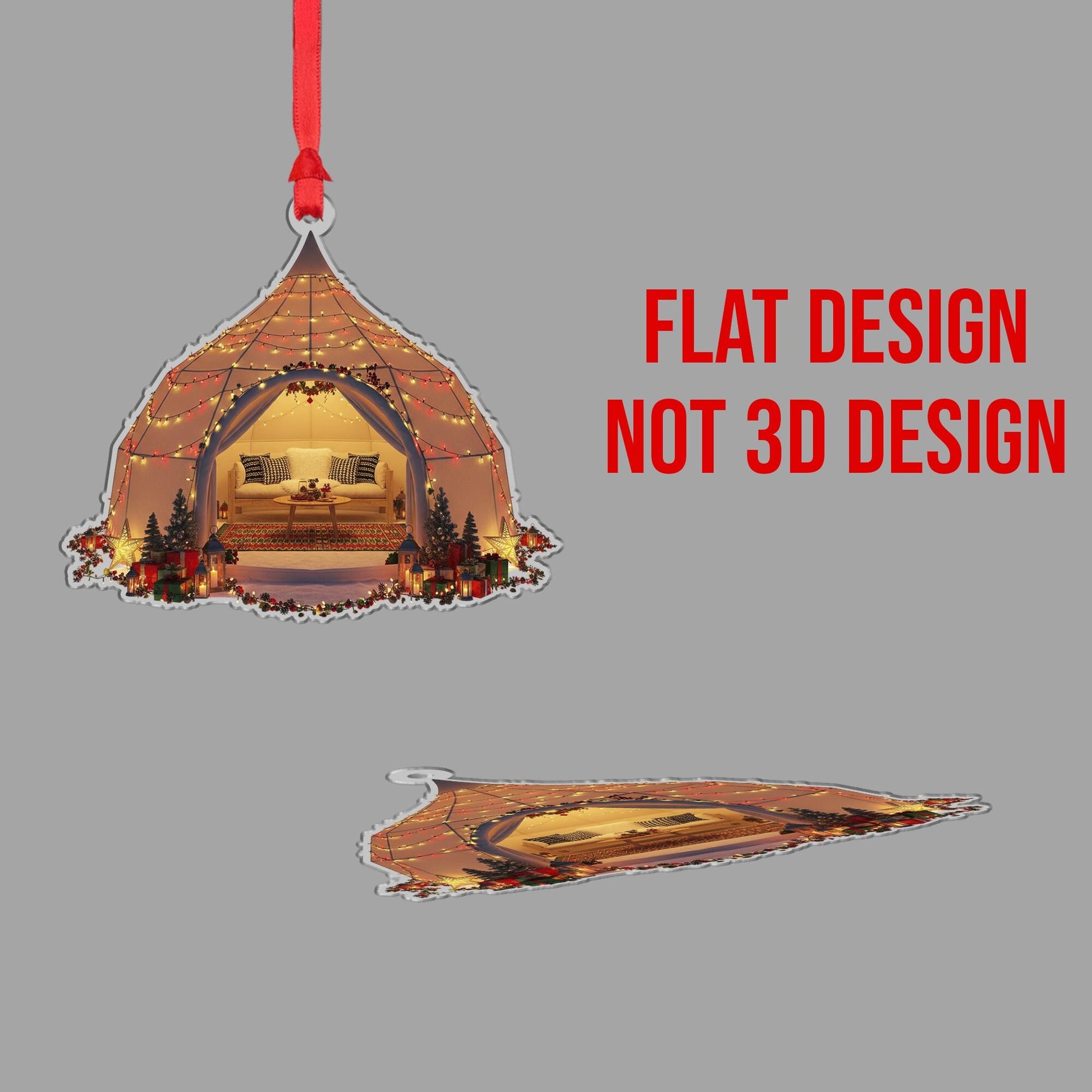 Christmas Tent Ornament: Personalized Camping Ornament