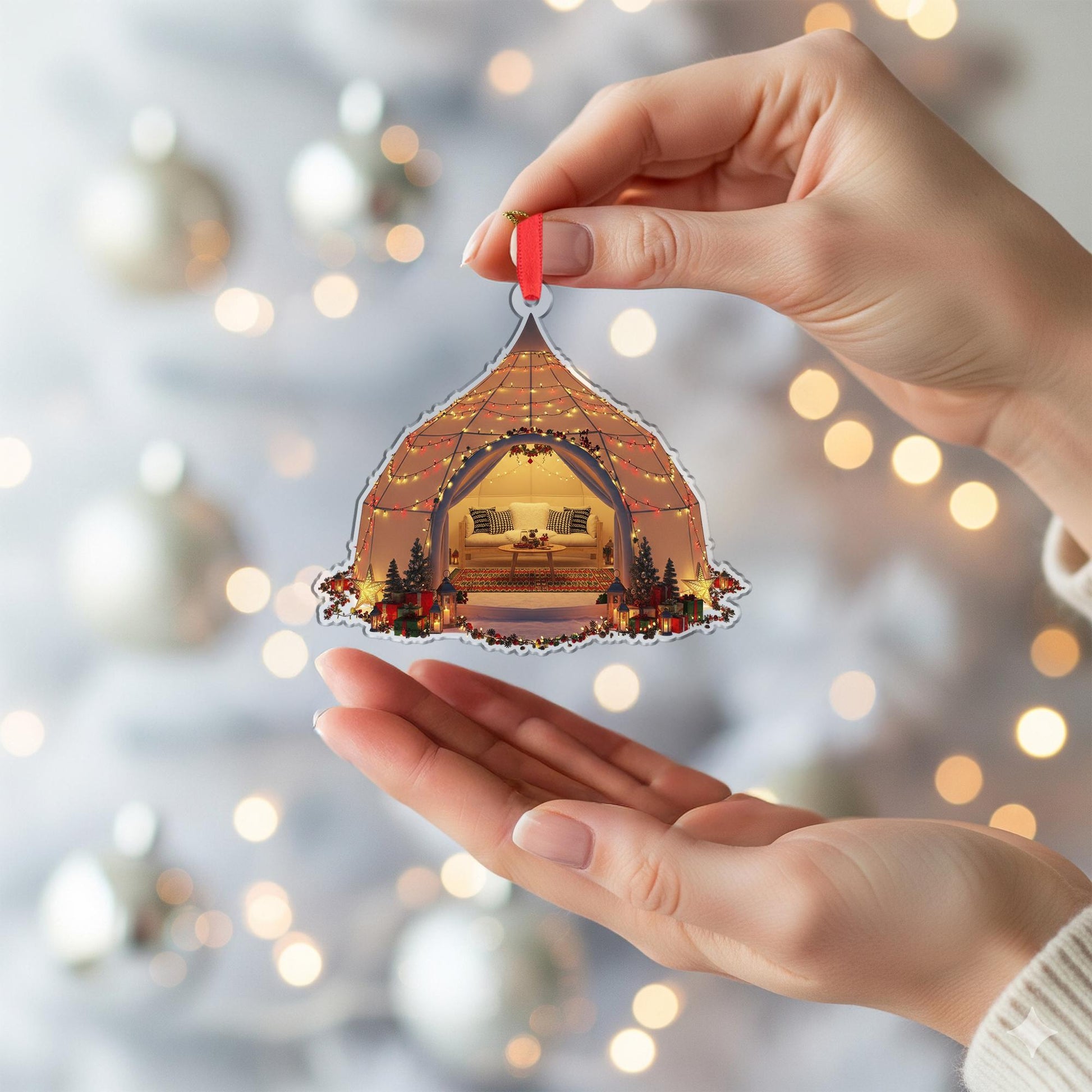 Christmas Tent Ornament: Personalized Camping Ornament