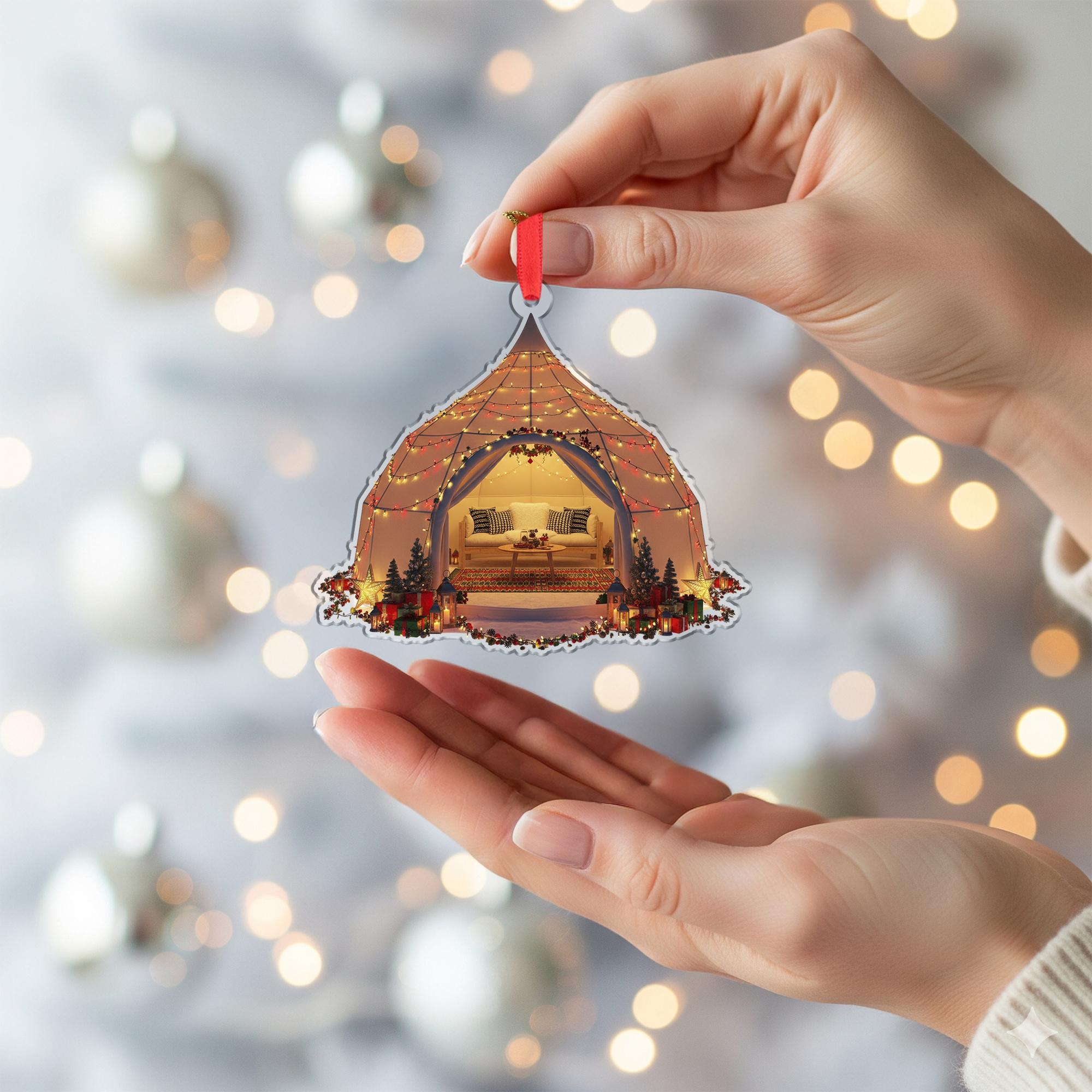 Christmas Tent Ornament: Personalized Camping Ornament