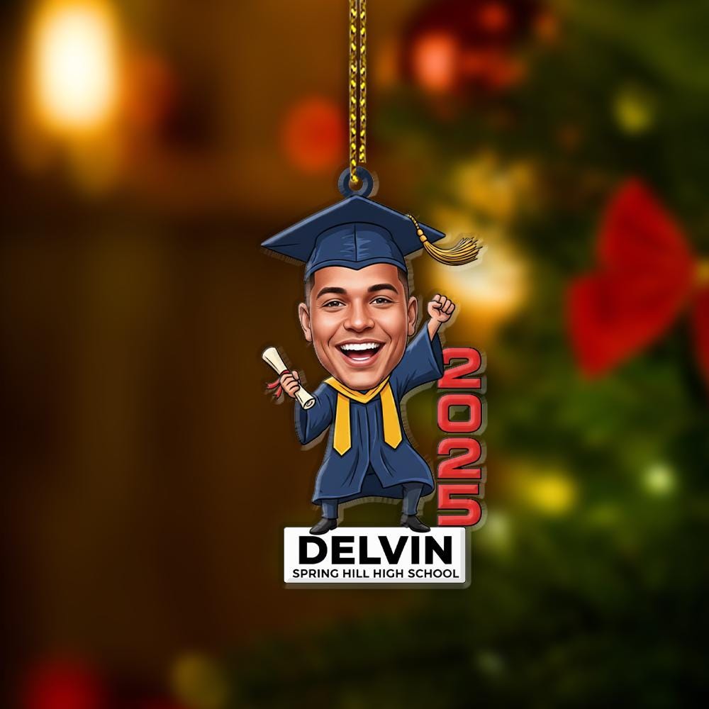 Custom 2025 Graduation Ornament: Personalized Keepsake, High School or College