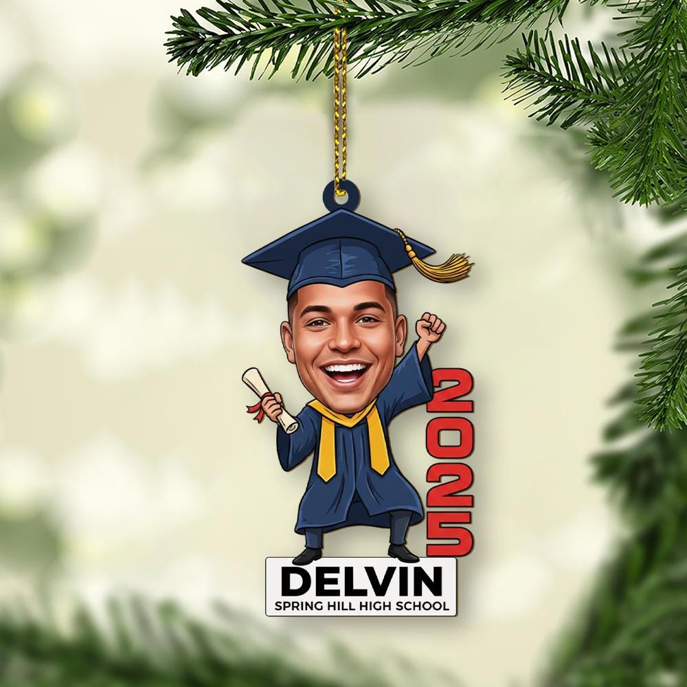 Custom 2025 Graduation Ornament: Personalized Keepsake, High School or College