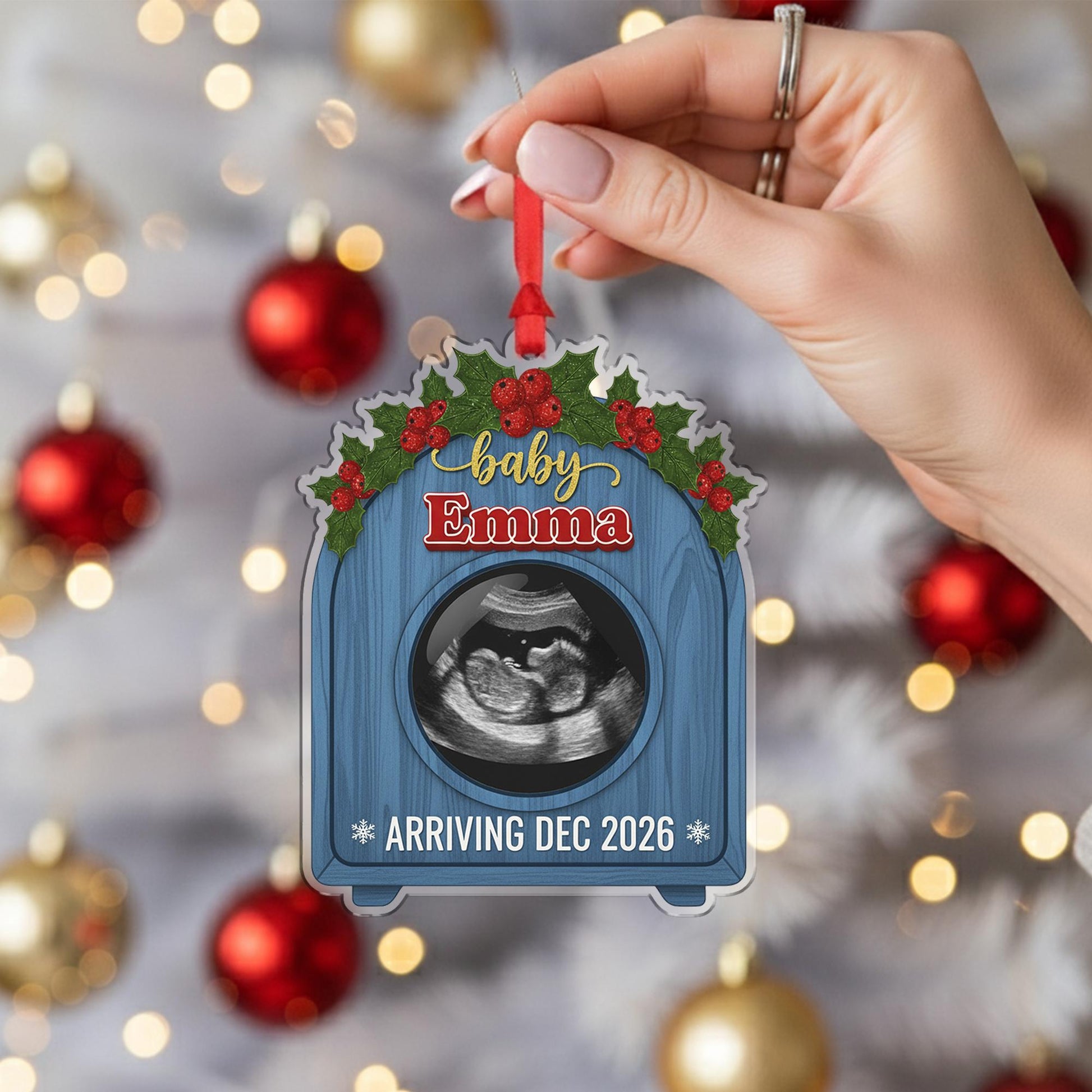 Personalized Baby Announcement Ornament – Custom Ultrasound Gift
