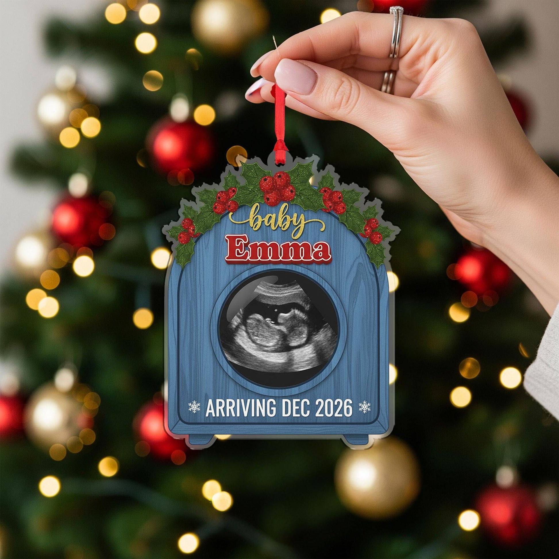 Personalized Baby Announcement Ornament – Custom Ultrasound Gift