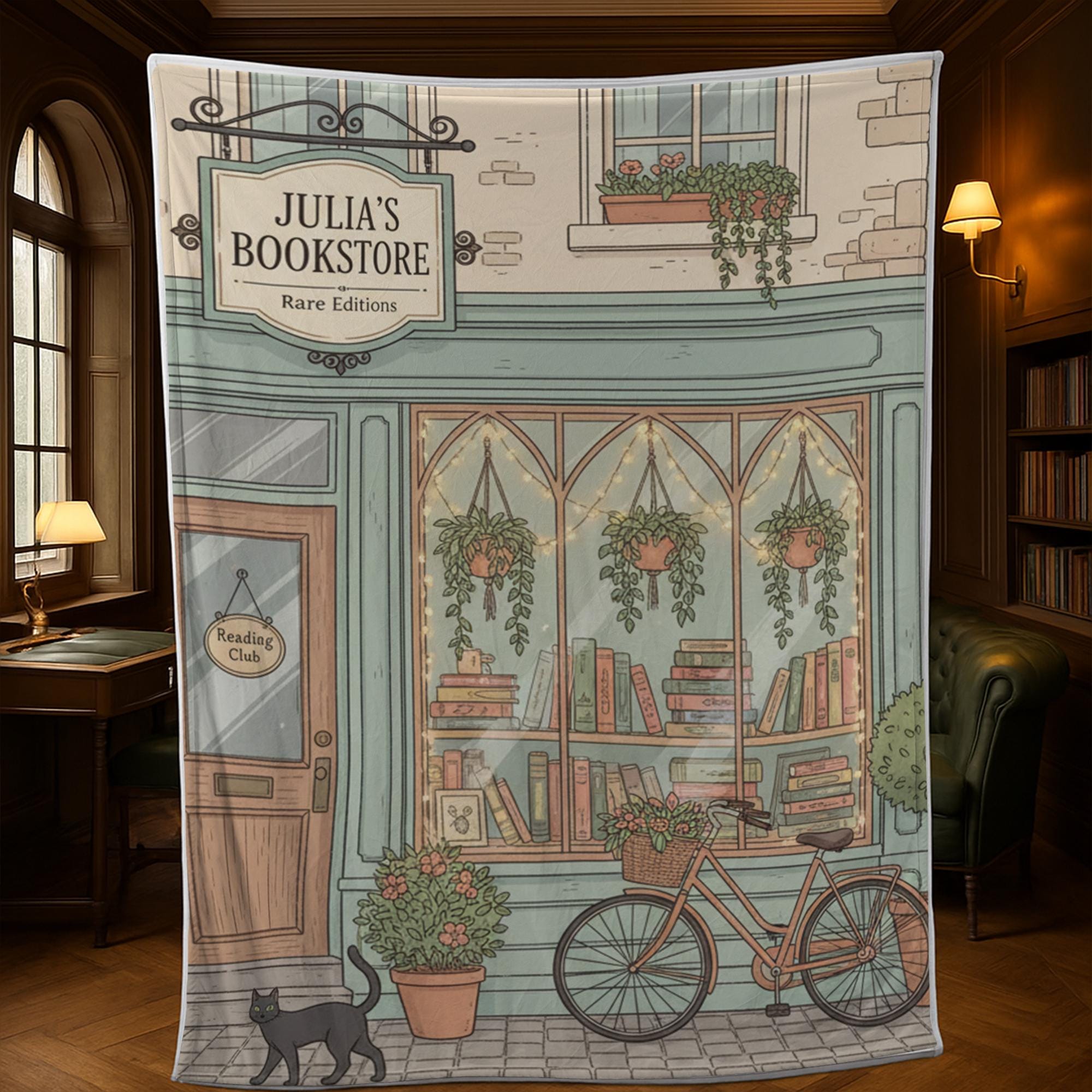 Custom Bookstore Fleece Blanket: Reading Club Throw
