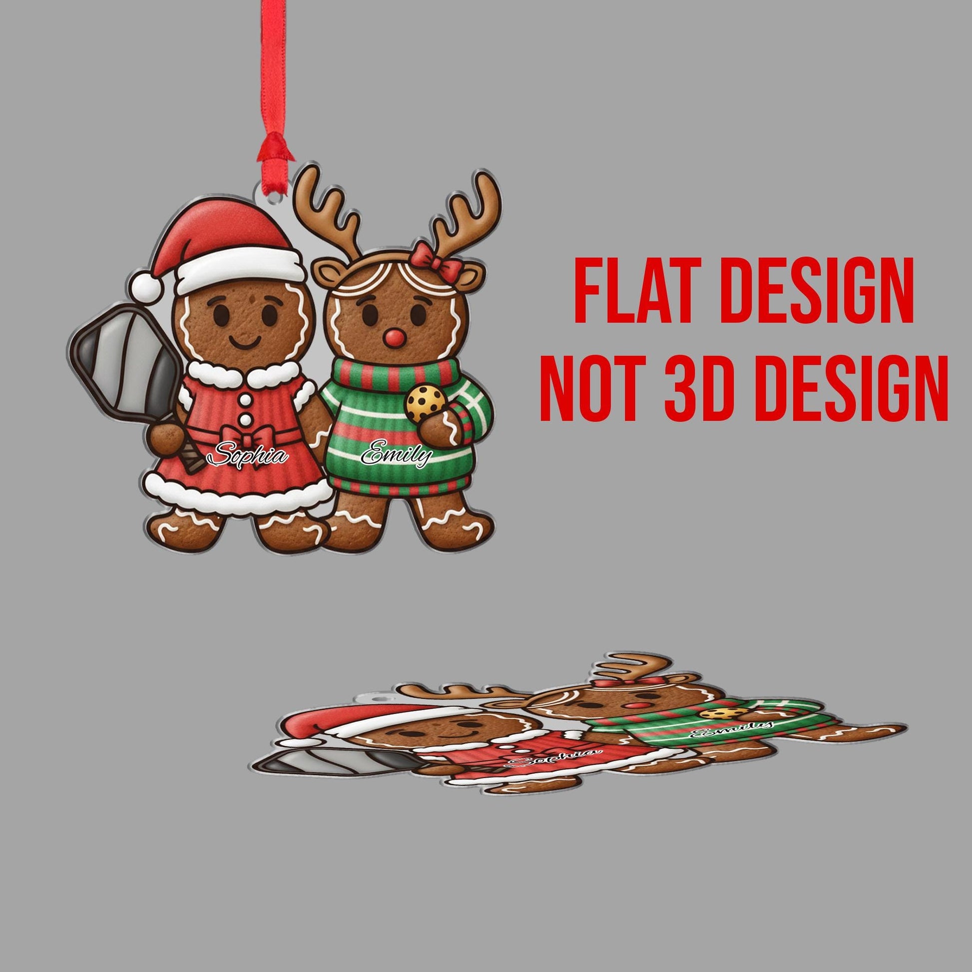 Personalized Pickleball Gingerbread Ornament – Christmas Tree Decor