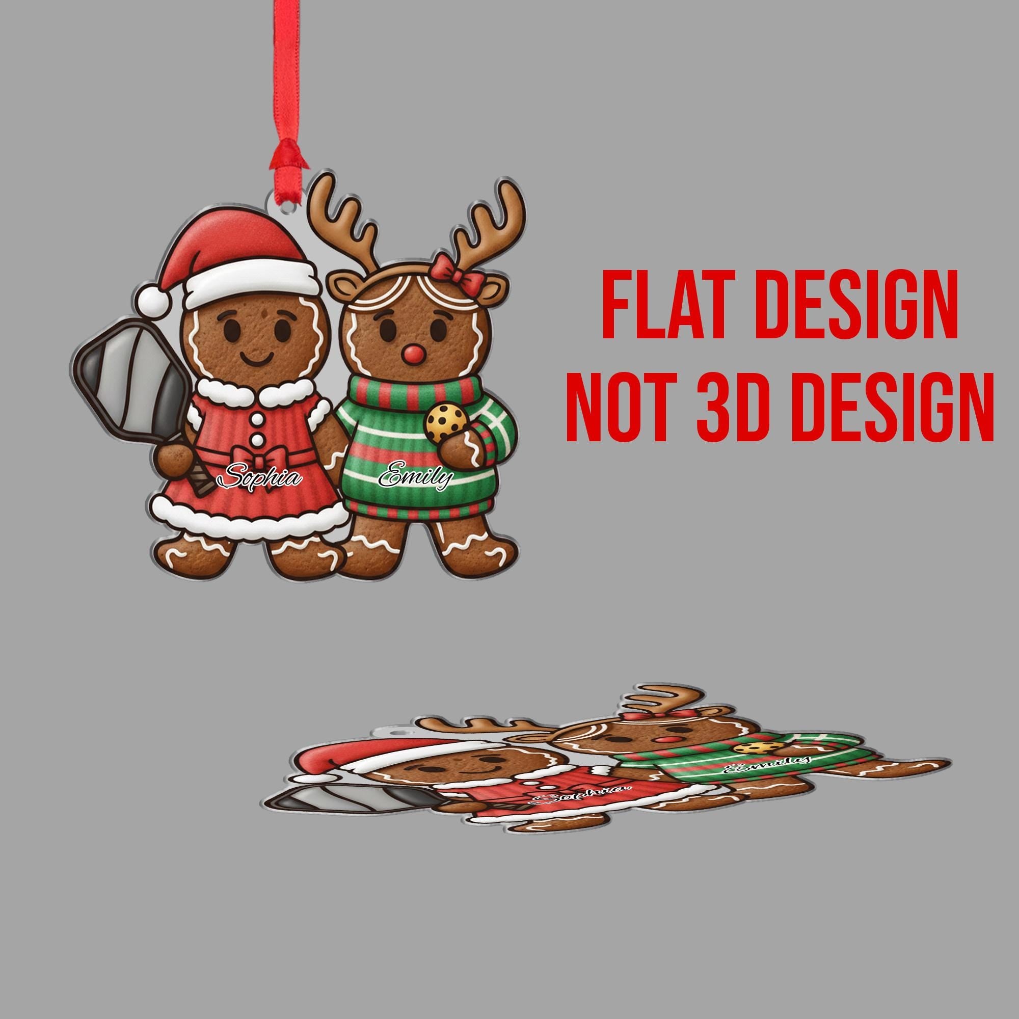 Personalized Pickleball Gingerbread Ornament – Christmas Tree Decor