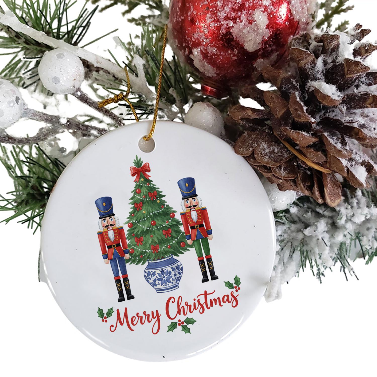 Christmas Nutcracker Ornament Ceramic Tree Decoration Holiday Keepsake