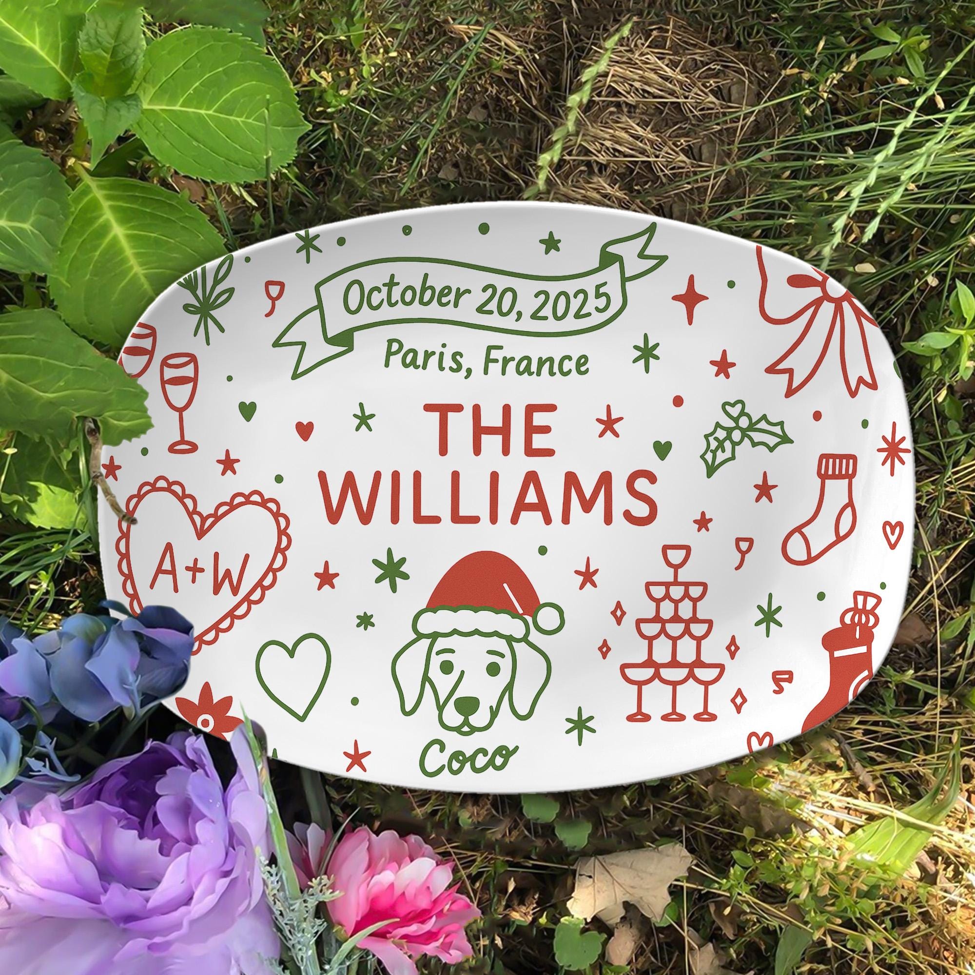 Custom Family Keepsake Platter: Personalized Wedding, Anniversary, Pet Gift - DECOR only