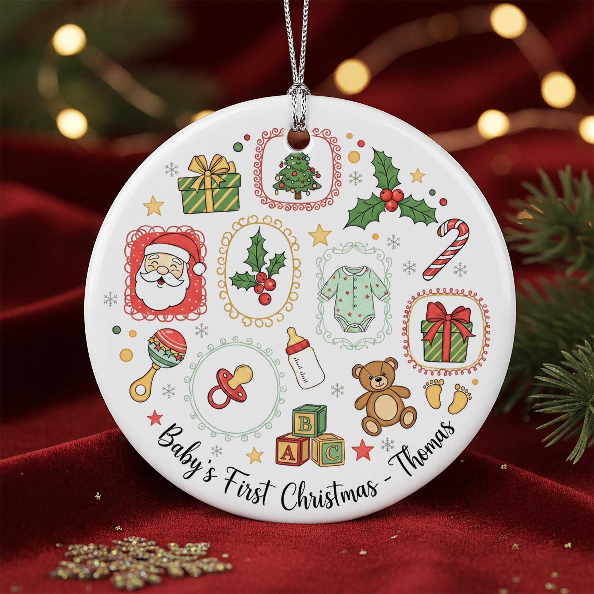 Personalized Baby’s First Christmas Ornament - Baby Keepsake Gifts