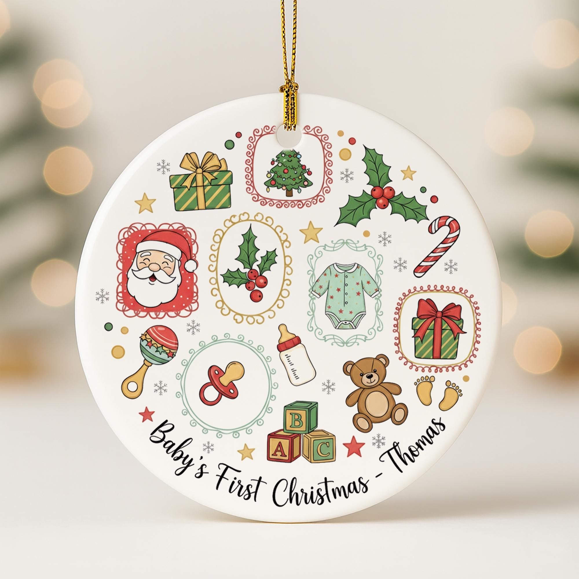 Personalized Baby’s First Christmas Ornament - Baby Keepsake Gifts