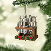 Custom Bartender Bar Tool Ornament – Personalized Cocktail Shaker Christmas Decoration with Mini Bar Set