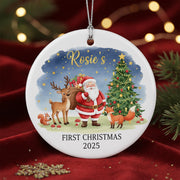 Custom Baby First Christmas Ornament – Santa Claus Holiday Tree Ceramic Keepsake 2025
