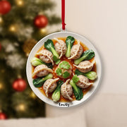 Personalized Dumpling Ornament – Custom Name Asian Food Christmas Tree Decoration