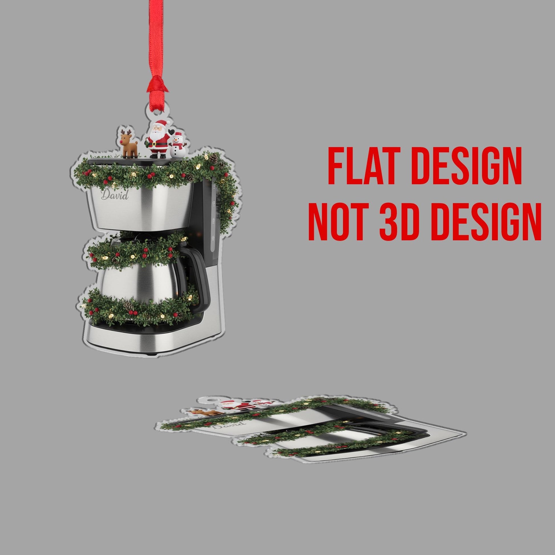 Personalized Coffee Maker Ornament – Kitchen Appliance Christmas Decoration