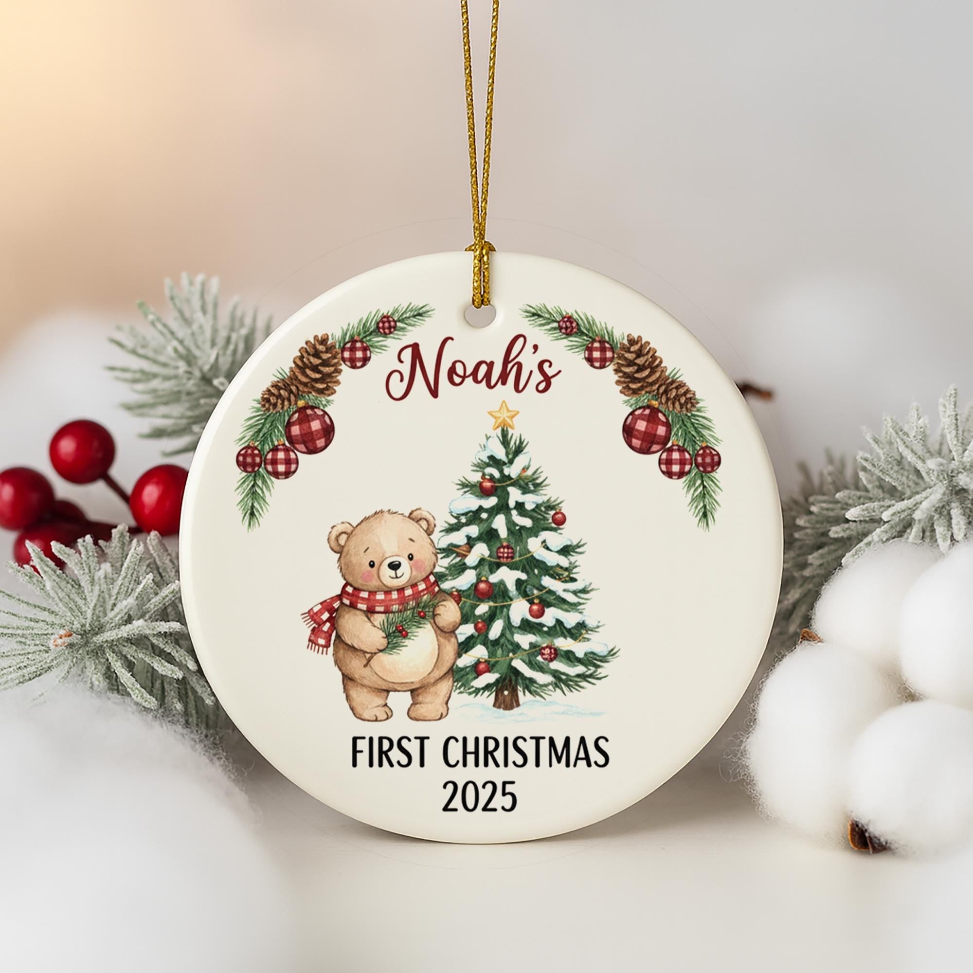 Personalized Baby’s First Christmas Ornament – Newborn Holiday Keepsake Gift