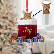 Custom Cat Photo Ornament – Personalized Pet Stocking Decoration