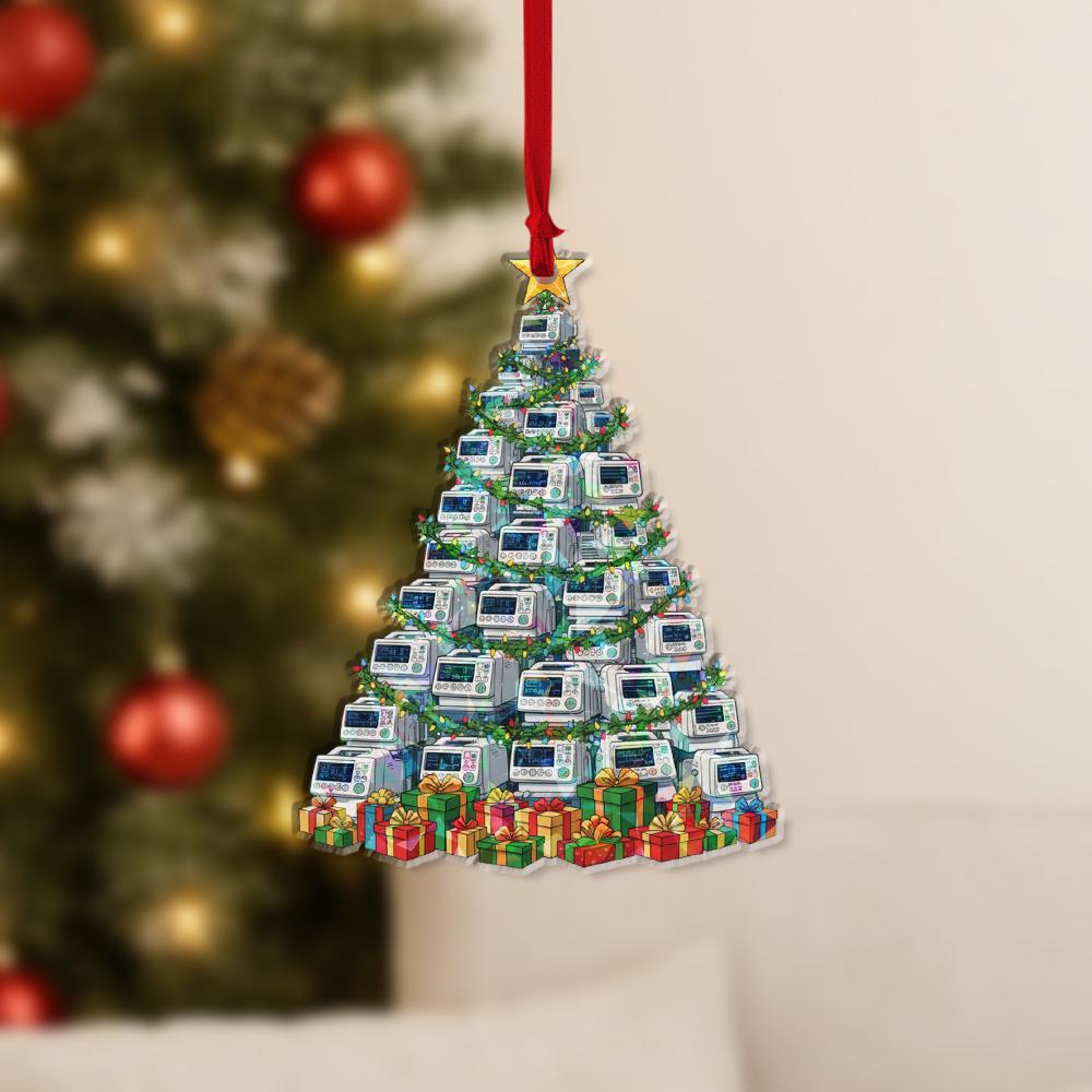 Christmas Tree Ornament Infusion Pump Design with Presents Hologram Effect Decoration