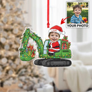Personalized Santa Vehicle Ornament – Custom Name Christmas Tree Decoration, Kids Holiday Gift