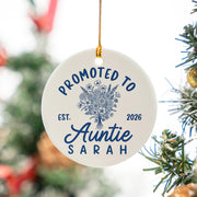 Personalized Auntie Ceramic Ornament: Baby Announcement Gift for New Aunt