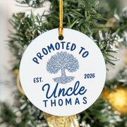 Promoted to Uncle Ceramic Ornament: Personalized Pregnancy Announcement Gift
