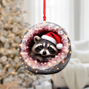 Christmas Raccoon Ornament: Cute Animal Xmas Tree Decoration