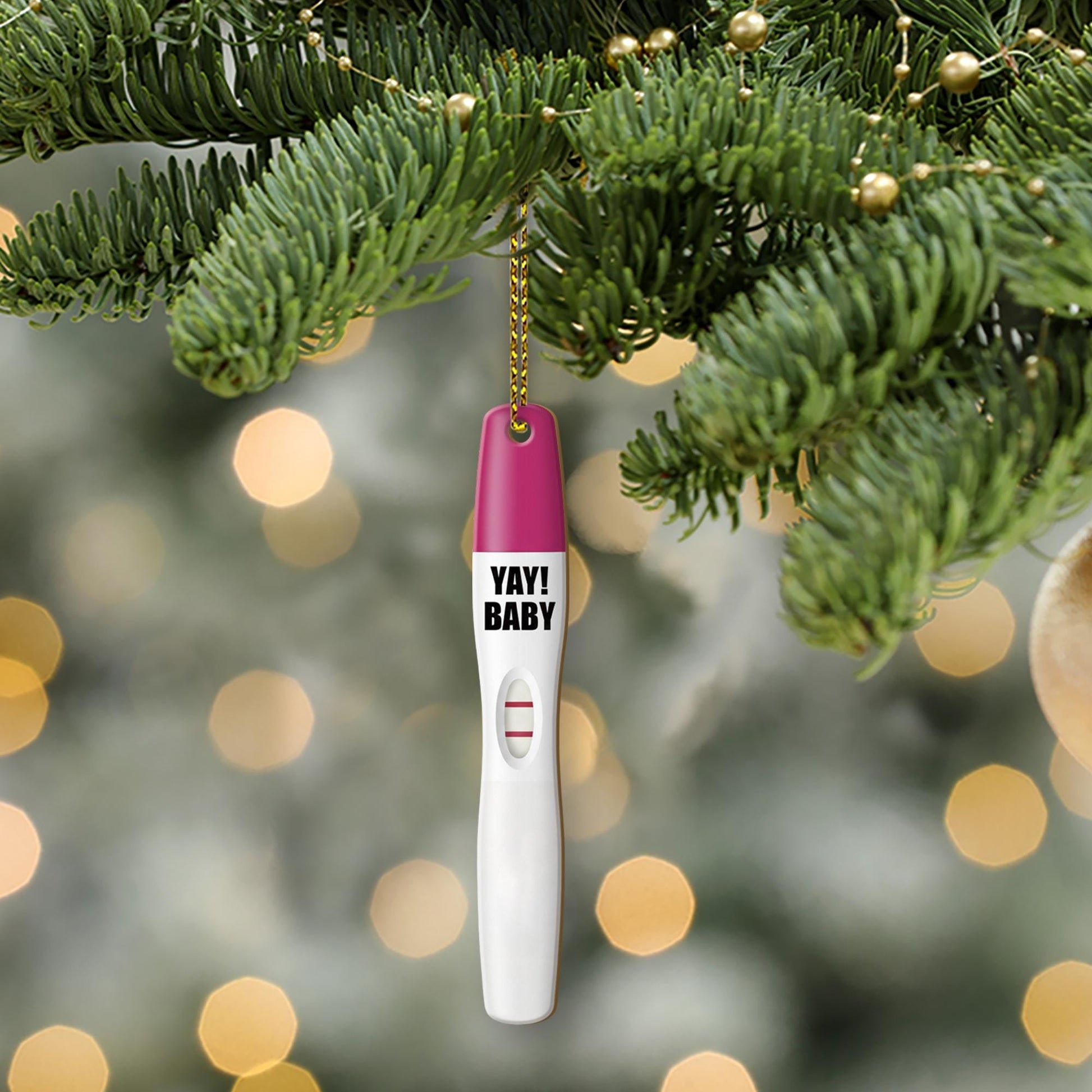 Pregnancy Test Ornament Design, Baby Announcement Keepsake