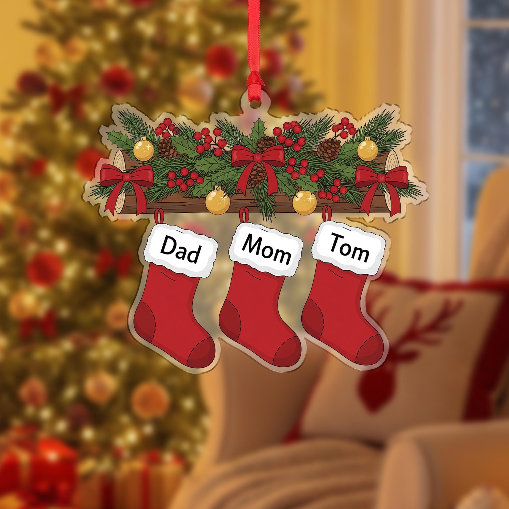 Personalized Stocking Family Ornament: Custom Christmas Decoration