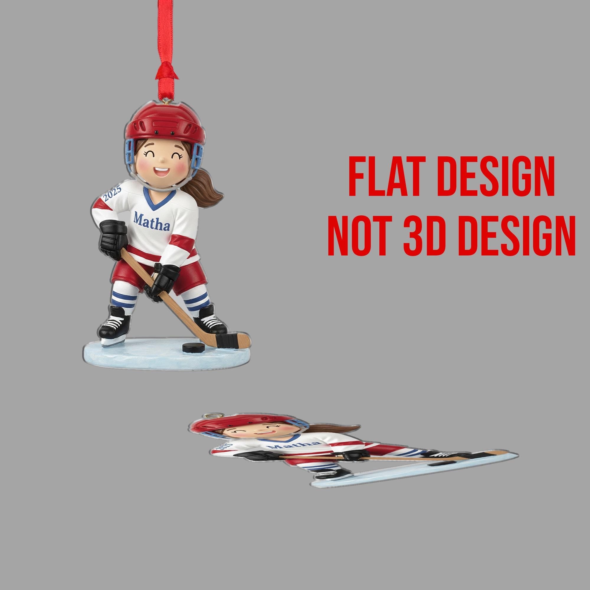 Custom Female Hockey Ornament – Christmas Decoration Gift for Young Athletes