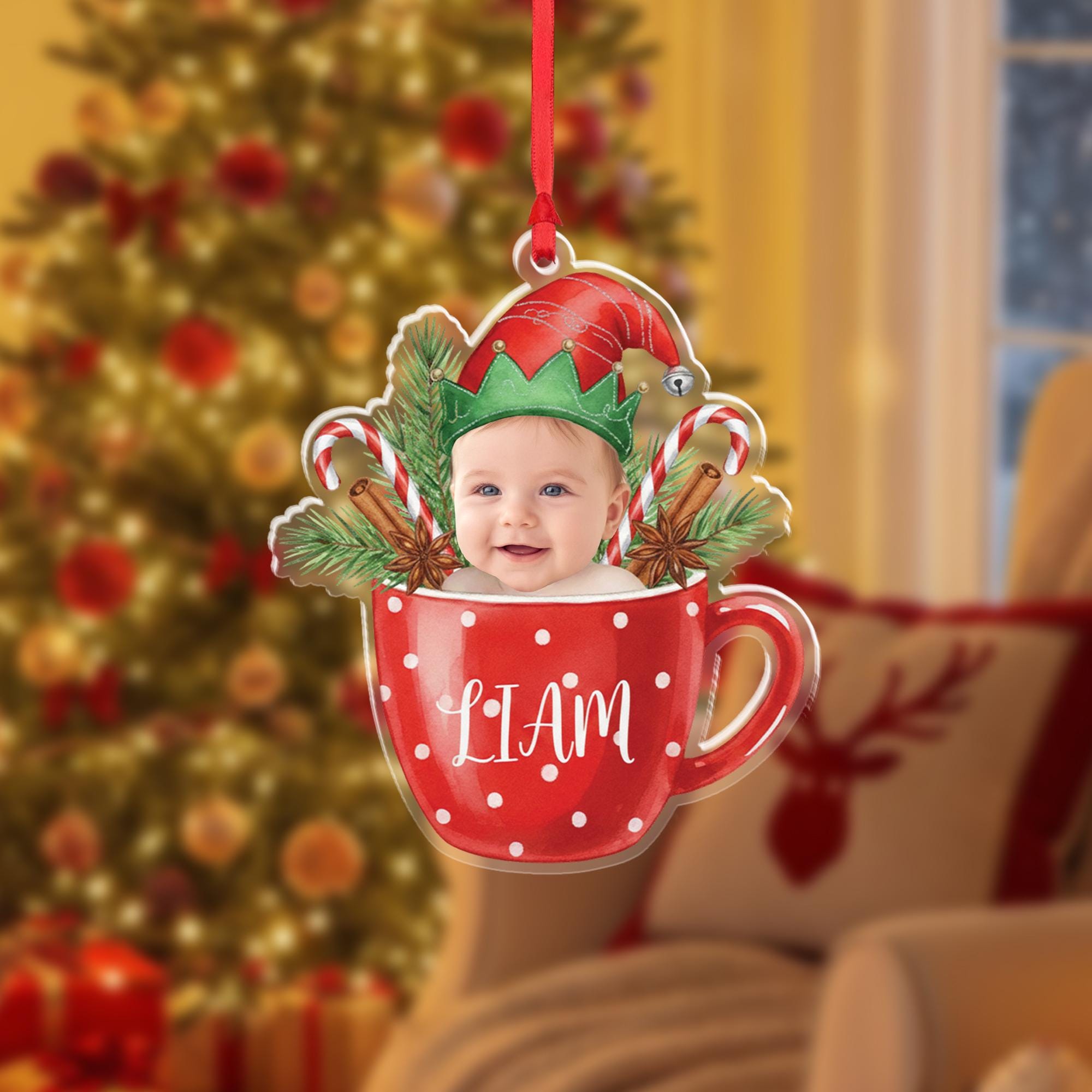 Personalized Photo Christmas Ornament: Baby's First Christmas Keepsake