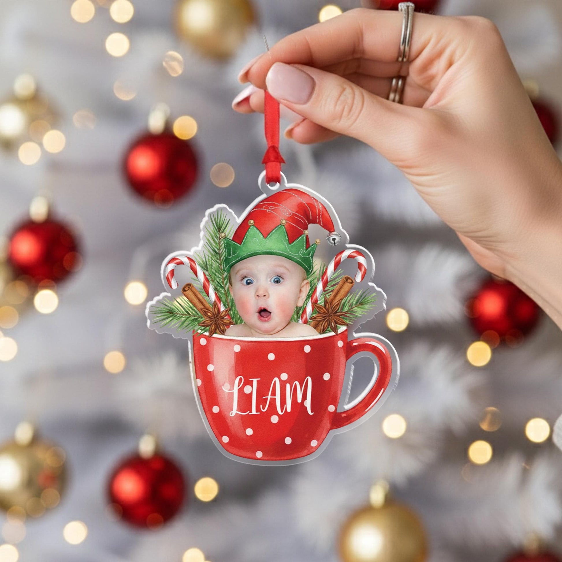 Personalized Photo Christmas Ornament: Baby's First Christmas Keepsake
