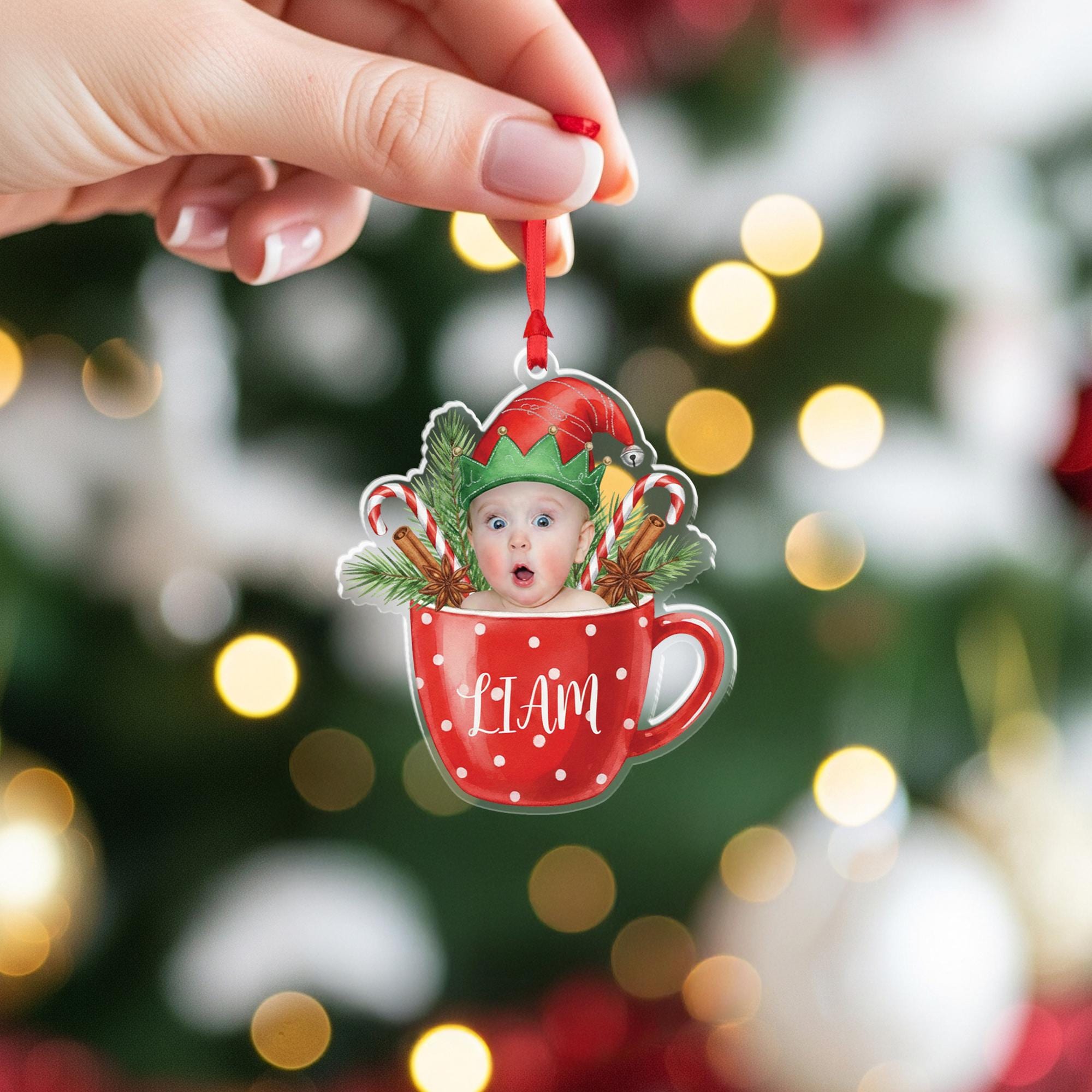 Personalized Photo Christmas Ornament: Baby's First Christmas Keepsake