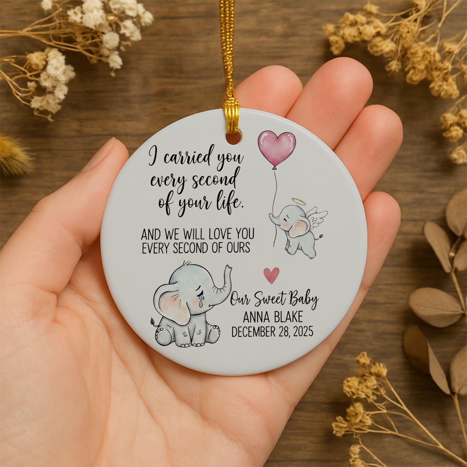 Personalized Baby Memorial Ornament: Custom Infant Loss Keepsake