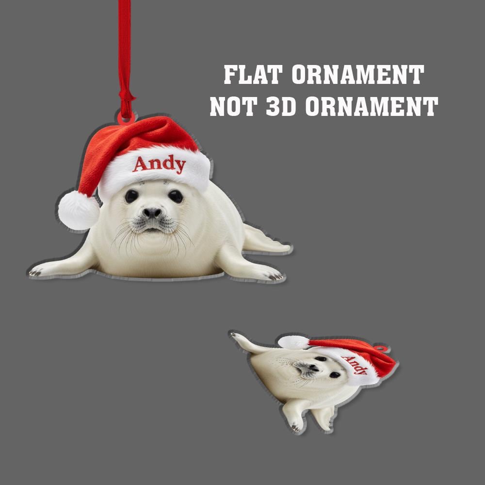 Personalized Seal Ornament – Ceramic Christmas Ornament with Name