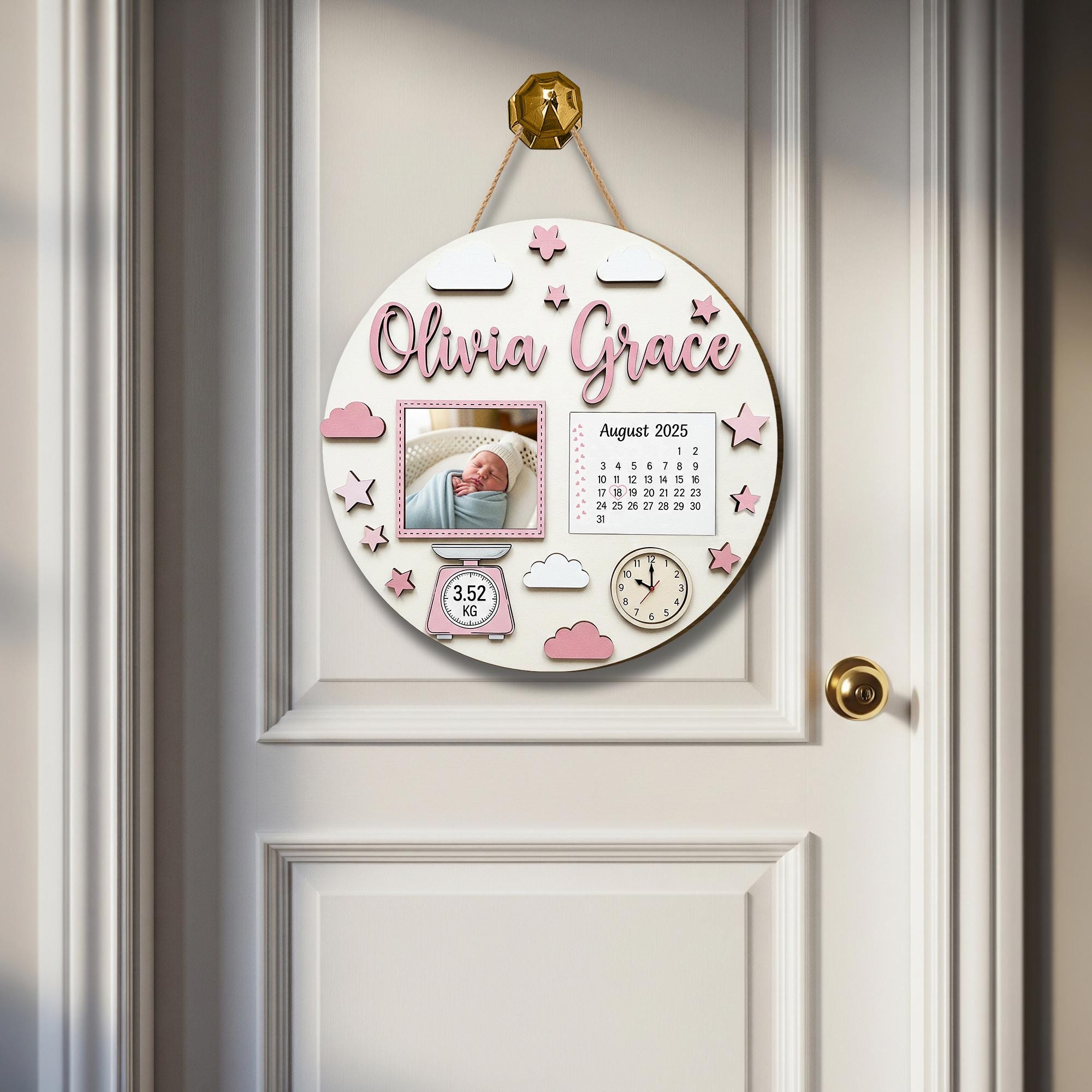 Personalized Baby Birth Stats Wood Sign: Nursery Decor Keepsake