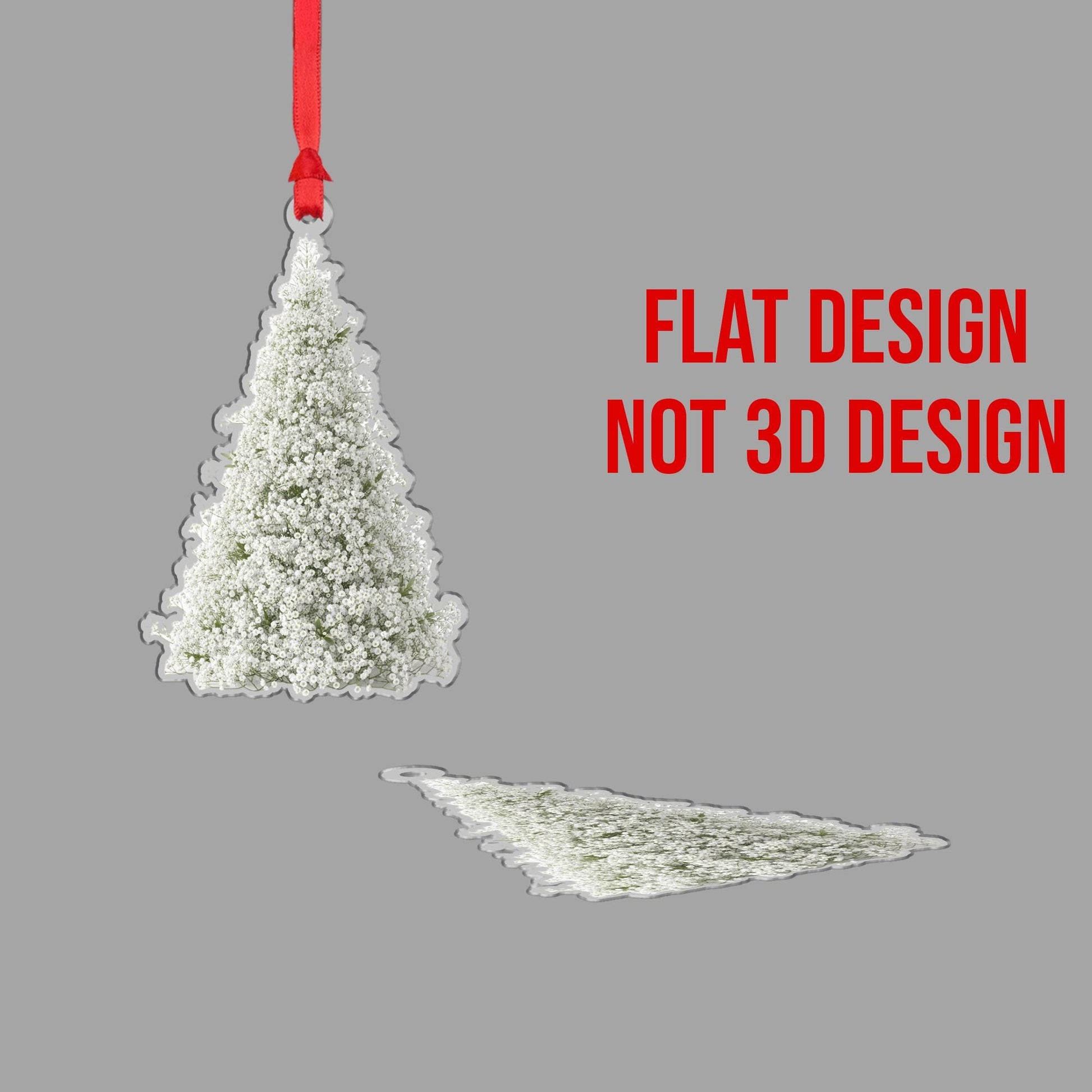 Baby’s Breath Christmas Ornament – Pressed Flower Tree Hanging Decoration