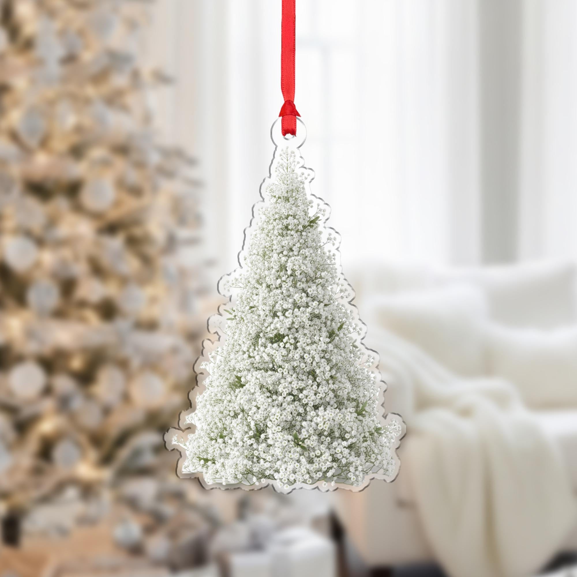 Baby’s Breath Christmas Ornament – Pressed Flower Tree Hanging Decoration