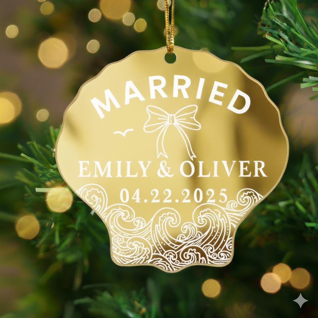 Personalized Couple Ornament — Wedding, First Christmas, Anniversary Keepsake 2025